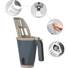 UltraMint Pratik Kedi Kumu Küreği ve Çöp Torbası Hazneli, Ergonomik Tutma Saplı