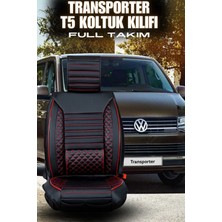 Normadia T5 Transporter Uyumlu Premium Deri Ortopedik Oto Koltuk Kılıfı 5'li Tam Takım