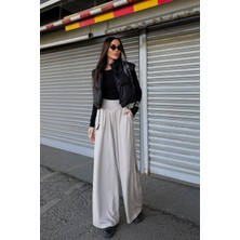 Lior Design Bej Ispanyol Paça Ultra Soft Kumaş Pantolon BCDF-25P0003