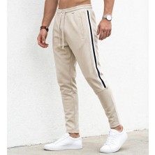 Plus Scorpion Erkek Slim Fit Pamuklu Eşofman Altı Yan Şerit Detaylı Günlük