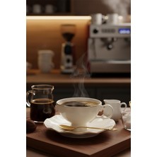 İpek Ipek Porselen Ipek Yaldızlı Bone Porselen 6 Kişilik Çay & Nescafe Takımı