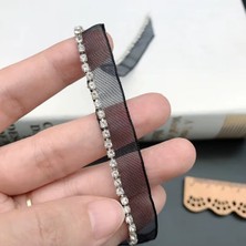 Boncukcu Abla 1 Metre Taşlı Dantel Aplik Şerit Güpür Dikme 10MM Eni