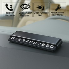 Normadia Manyetik Açılır Kapanır Geçici Park Numaratörü, Fosforlu, Ultra Şık