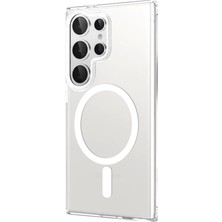 Brabus Samsung S24 Ultra Magsafe Özellikli Ince Slim Şeffaf Royal Sert Kapak Kılıf