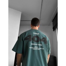 Elku Moda 404 Yazı Baskılı Oversize Tişört - Arkası Büyük Motivasyon Desenli %100 Pamuklu Streetwear T-Shirt