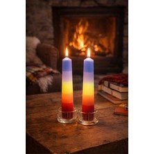 BRANDSMITHS El Yapımı Dekoratif Şamdan Mumları- 2'li Set- Renk Varyantı 4