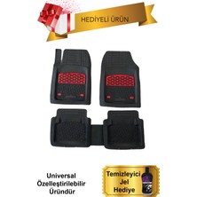 Normadia Fiat Fiorino 2020 Sonrası Krom Kırmızı Desenli Havuzlu Paspas Takımı