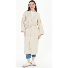 İlmek 5301 Kadın Cepli Kemerli Uzun Kimono