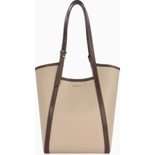 Cengiz Pakel Kadın Shopper Omuz Çantası - 7608 - Vizon/kahve