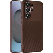 Adige Samsung Galaxy S26 Ultra Kılıf Negro Karbon Desen Silikon + Ekran Koruyucu