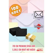 İstisna 100 Adet 7x9 Cm Siyah Zarf Kraft Not Kağıdı Sevimli Mini Kart Zarfları