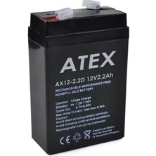 Amazex Atex 12 Volt - 2.2 Amper Dik Kare Akü (70 x 46 x 101 Mm) (4767)