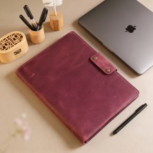 El Yapımı Hakiki Deri A4 Defter Kılıfı ve Organizer Not Defteri Çantası