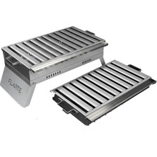 Flarte Premium Paslanmaz Çelik Katlanır Kamp Mangalı 25X50CM