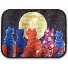 UltraMint Desenli Elektrikli Kedi Tuvalet Önü Paspası 60X45 cm