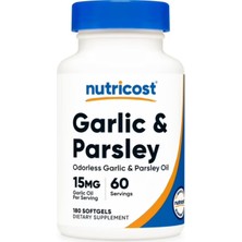 Nutricost Garlic & Parsley Oil (15MG) 180 Softgels - Odorless Garlic & Parsley, Gmo-Free, 60 Servings