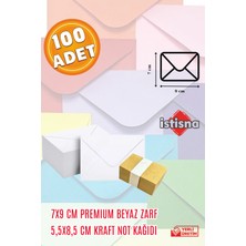 İstisna 100 Adet 7x9 Cm Beyaz Zarf Kraft Not Kağıdı Sevimli Mini Kart Zarfları
