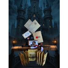 Harry Potter Temalı Hediye Kutusu Seti: Asa, Defter, Anahtarlık, Harita, Sekreterlik, Kupa, Davet Mektubu
