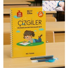 Çizgili Sihirli Yazı Seti, Kabartmalı Oluklu Defter ve Kalemli Öğrenme Seti