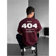Elku Moda 404 Yazı Baskılı Oversize Tişört - Arkası Büyük Motivasyon Desenli %100 Pamuklu Streetwear T-Shirt