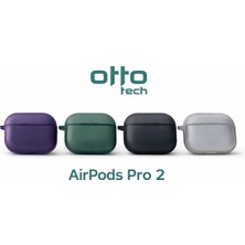 Otto Tech Airpods Pro 2 Mat Hibrit Kılıf Şeffaf-Gri