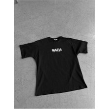 Elku Moda Tribal Baskılı Oversize Tişört - Arkası Büyük Grafik Desenli %100 Pamuklu Streetwear T-Shirt
