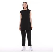 İlmek Kadın Penye Sıfır Kollu Dik Yaka Içlik Uzun Kurtarıcı Tshirt 23215