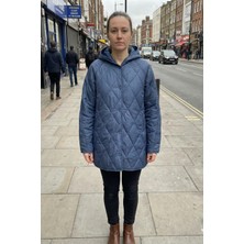 Asist Ast 6250 Oversize Kapitone Desen Kapşonlu Ince Kadın Mont