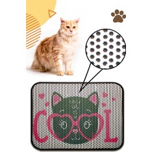 UltraMint Renkli Desenli Elektrikli Tuvalet Önü Kedi Kumu Paspası, 60X45 cm