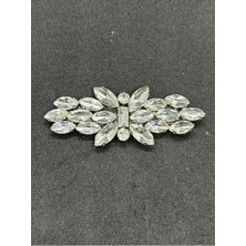 Boncukcu Abla Ütüyle Yapışan Parlak Taşlı Aplik Kristal Taşlı Ayakkabı, Çanta ve Kıyafet Aksesuarı 7,5x3 cm
