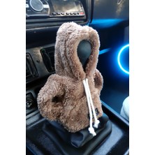 Normadia Yumuşak Peluş Hoodie Vites Topuz Süsü, Şık ve Konforlu Oto Aksesuarı