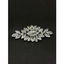 Boncukcu Abla Ütüyle Yapışan Parlak Taşlı Aplik  Kristal Taşlı Ayakkabı, Çanta ve Kıyafet Aksesuarı (9x4,5 Cm.)