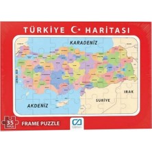 Line Türkiye Haritası Frame Puzzle 35 Parça Güvenli
