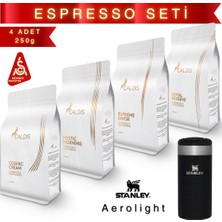 Caldis® Santa™ Espresso 4'lü 250 gr Hediye Seti + Stanley  Aerolight 350 ml Termos