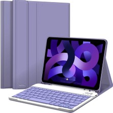 Turotto Samsung Galaxy Tab S10 Fe Plus 13.1 Inç Bluetooth Klavyeli Kalem Bölmeli Manyetik Standlı Tablet Kılıfı Lavanta