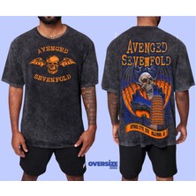 Avenged Sevenfold Yıkamalı Over Size Tişört S