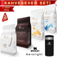 Caldis® Santa™ Kahvesever 4'lü 250 gr Hediye Seti  +  Aerolight 350 ml Termos