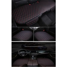 Normadia Lüks Kapitone Deri Otomobil Koltuk Koruyucu ve Cepli Üçlü Minder Seti