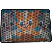 UltraMint Büyük Çift Katlı Kedi Kumu Paspası 75X59 cm Desenli