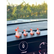 Normadia Renkli Tavuk Ailesi Araba Süsü, Minik Dekor, Hediye Figürü