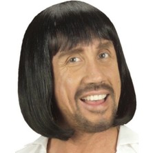 Narnuga Siyah Renk Erkekler Için Kısa Ortaçağ Peruğu