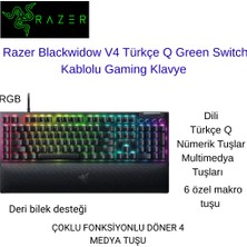 Razer Blackwidow V4 Rgb Green Switch Kablolu Mekanik Oyuncu Klavyesi