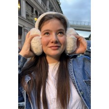 Mollycrush Genç Beyaz Peluş Kulaklık | Uniseks Kışlık Yumuşak Kulak Koruyucu