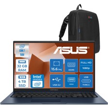 Asus Vivobook 15 Vivobook 15 (X1504VA) Intel® Core™ 7 150U 32GB Ddr5 4tb SSD Intel Graphic Gpu 15,6 Inç Fhd (1920 x 1080) Freedos Taşınabilir Bilgisayar X1504VA150UF15+ZETTAÇANTA