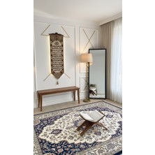 Gfsmore Ayetel Kürsi El Yapımı Boncuk Taş Işlemeli Kumaş Duvar Süsü (Açık Renk)