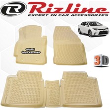 Normadia Bej 4 Parça 3D Paspas Seti Toyota Corolla 2013-2018 Için