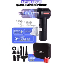 Normadia Mini Taşınabilir El Süpürgesi, 15000PA Güçlü ve Pratik Temizlik Aleti