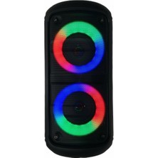 Güvenli Sepet Outdoor Parti Hoparlörü Rgb LED Işıklı Karaoke Bluetooth Hoparlör 3 Inç ×2 Speaker Fm Radyo /usb Tf Kart Girişli