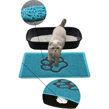 UltraMint Mavi Pvc Kedi Tuvalet Paspası 40X60 Cm, Pratik ve Temiz Kullanım