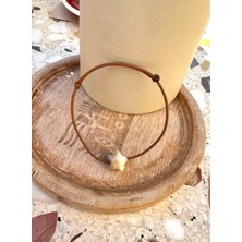 Atelier Çağla Mermer Görünümlü Kahverengi Yıldız Bileklik